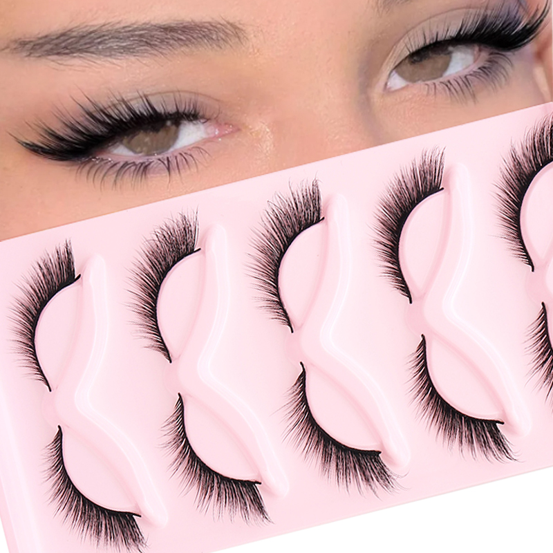 Eyelash Extension Cat Eye - 5 쌍 푹신한 거짓 눈썹 여우
