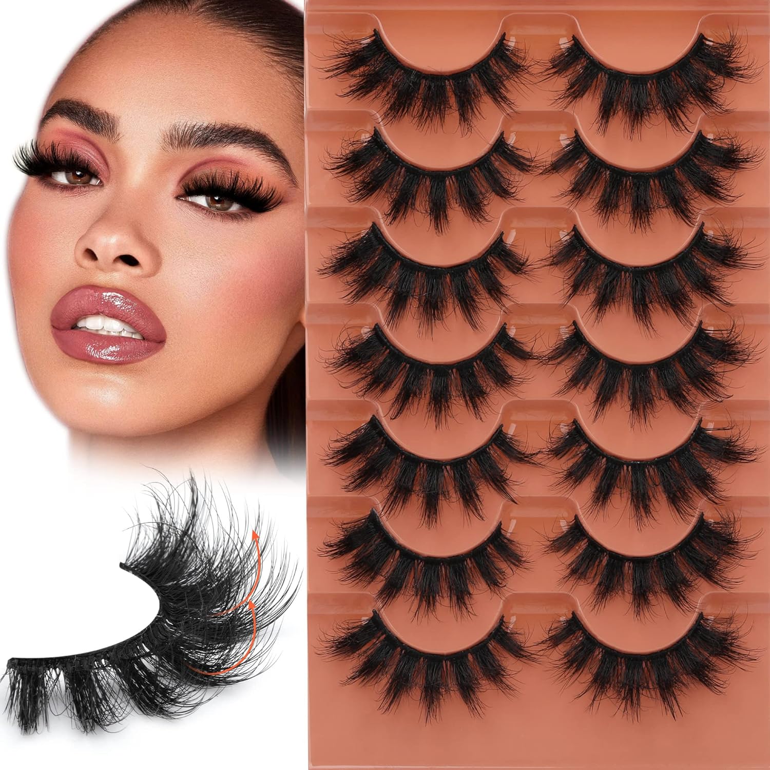 Eyelash Extension Cat Eye - 7 쌍 푹신한 속눈썹 8D 거짓
