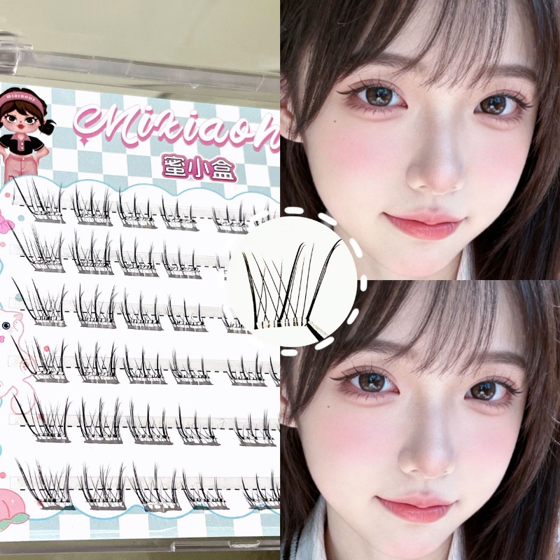 Eyelash Extension Natural - 믹시아오허 글루 프리 스트레이트 속눈썹, 자연스럽고