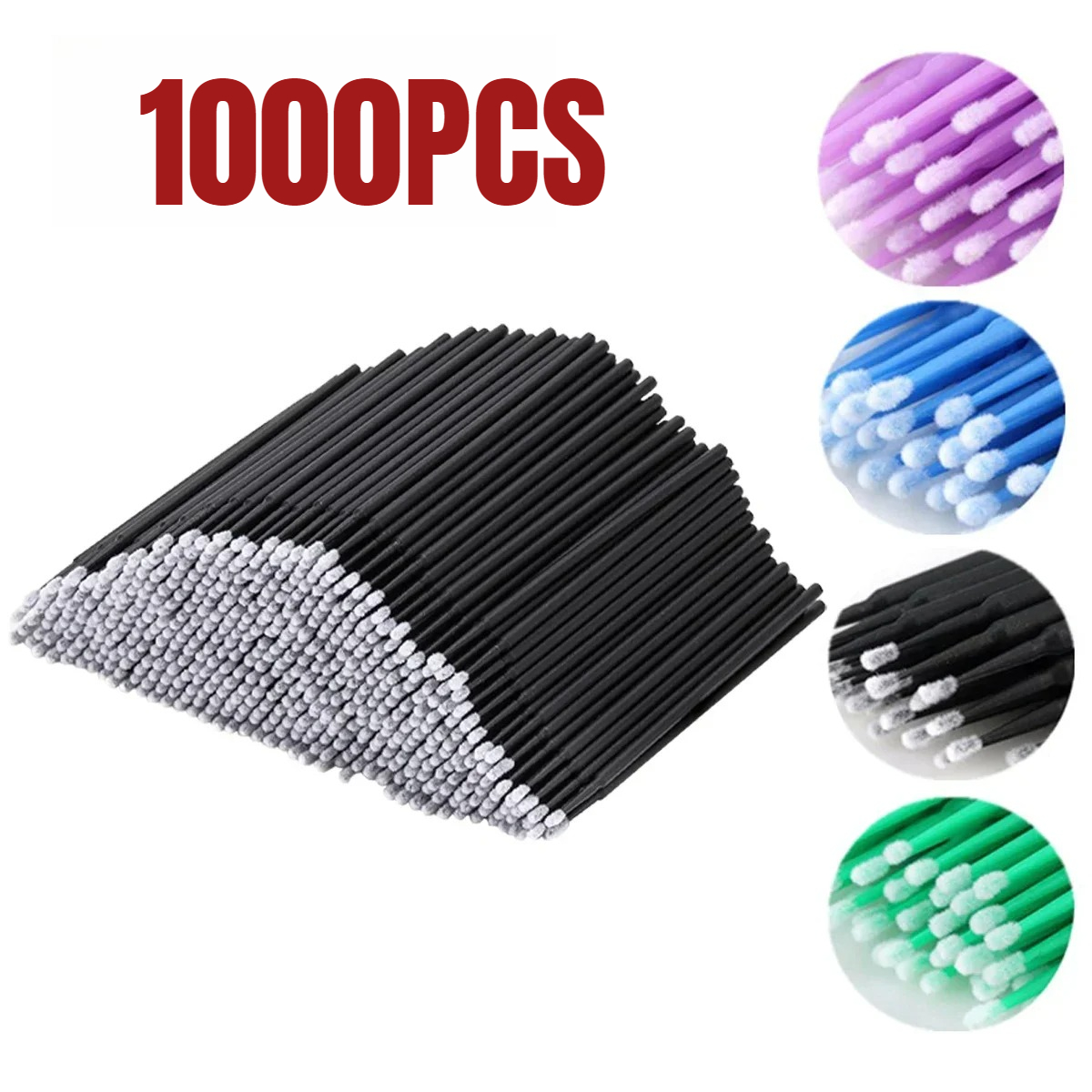 Eyelash Extension Remover - 1000/500PCS 속눈썹 청소 브러시 ​​매우 다채로운