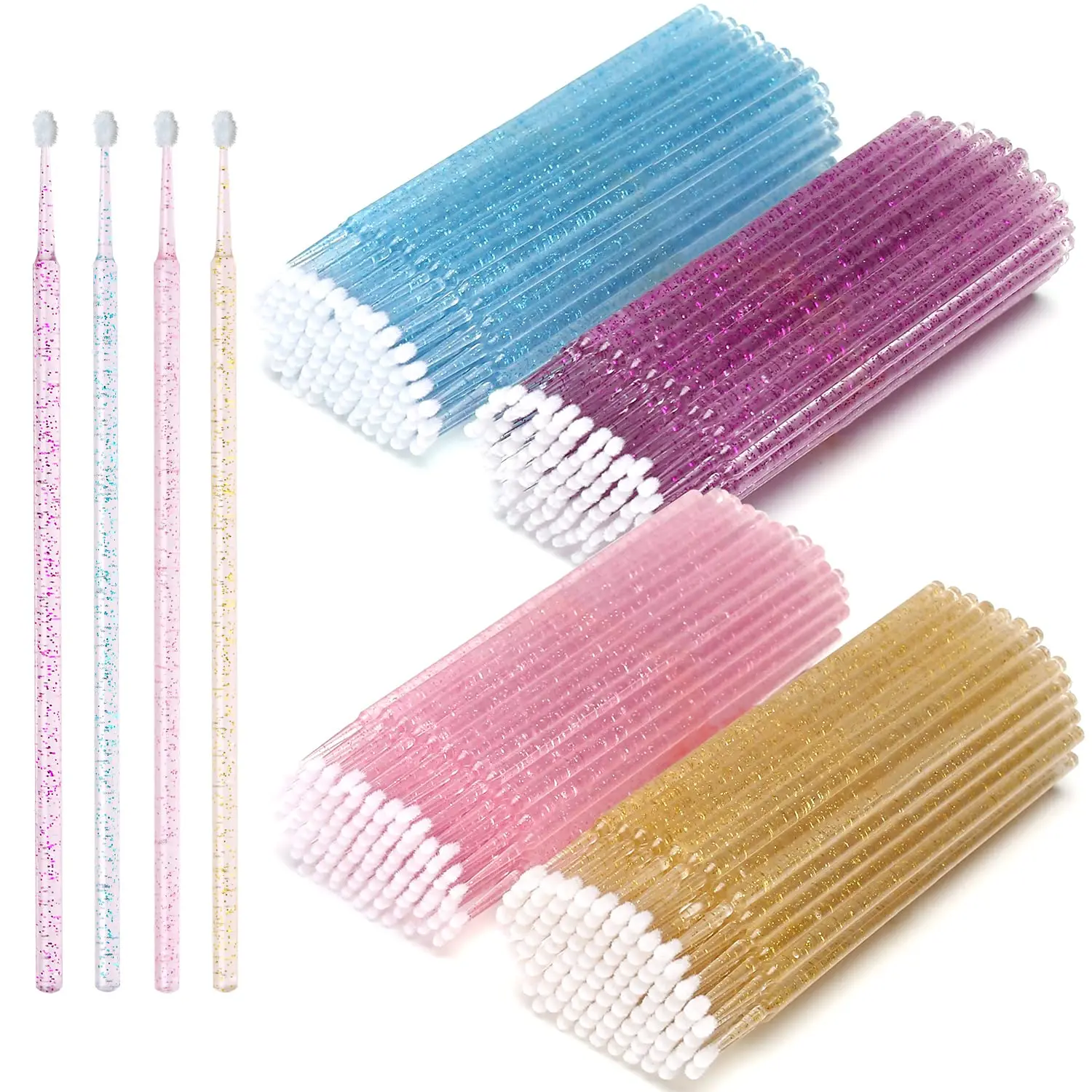 Eyelash Extension Remover - 100 개/몫 일회용 속눈썹 브러쉬 면봉