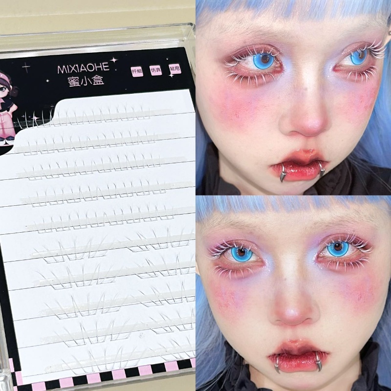 Eyelash Extension Natural - 믹시아오허 화이트 캣 퍼 개별 하부