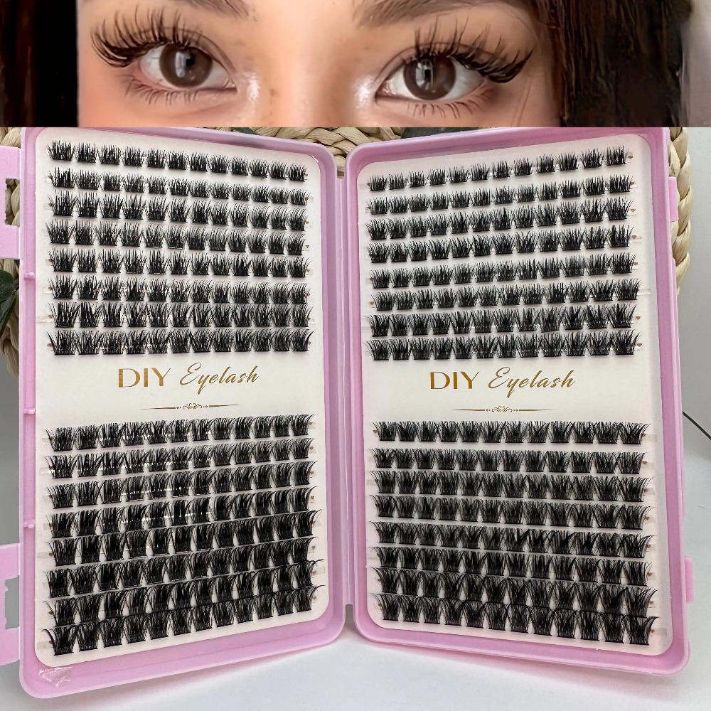 Eyelash Extension Home Service - 384개 개별 속눈썹, 속눈썹 북 클러스터