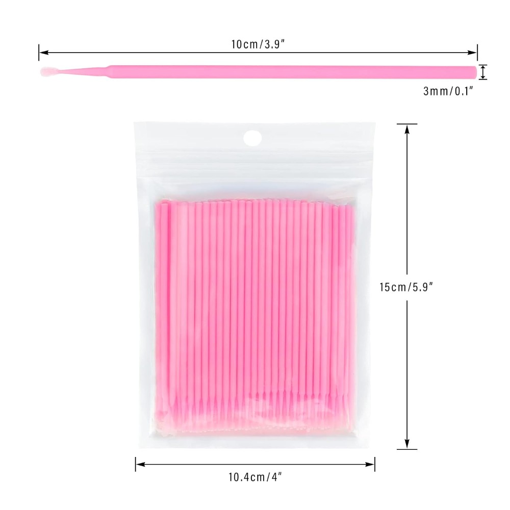 Eyelash Extension Remover - 500개입 일회용 마이크로 면봉, 구부릴 수
