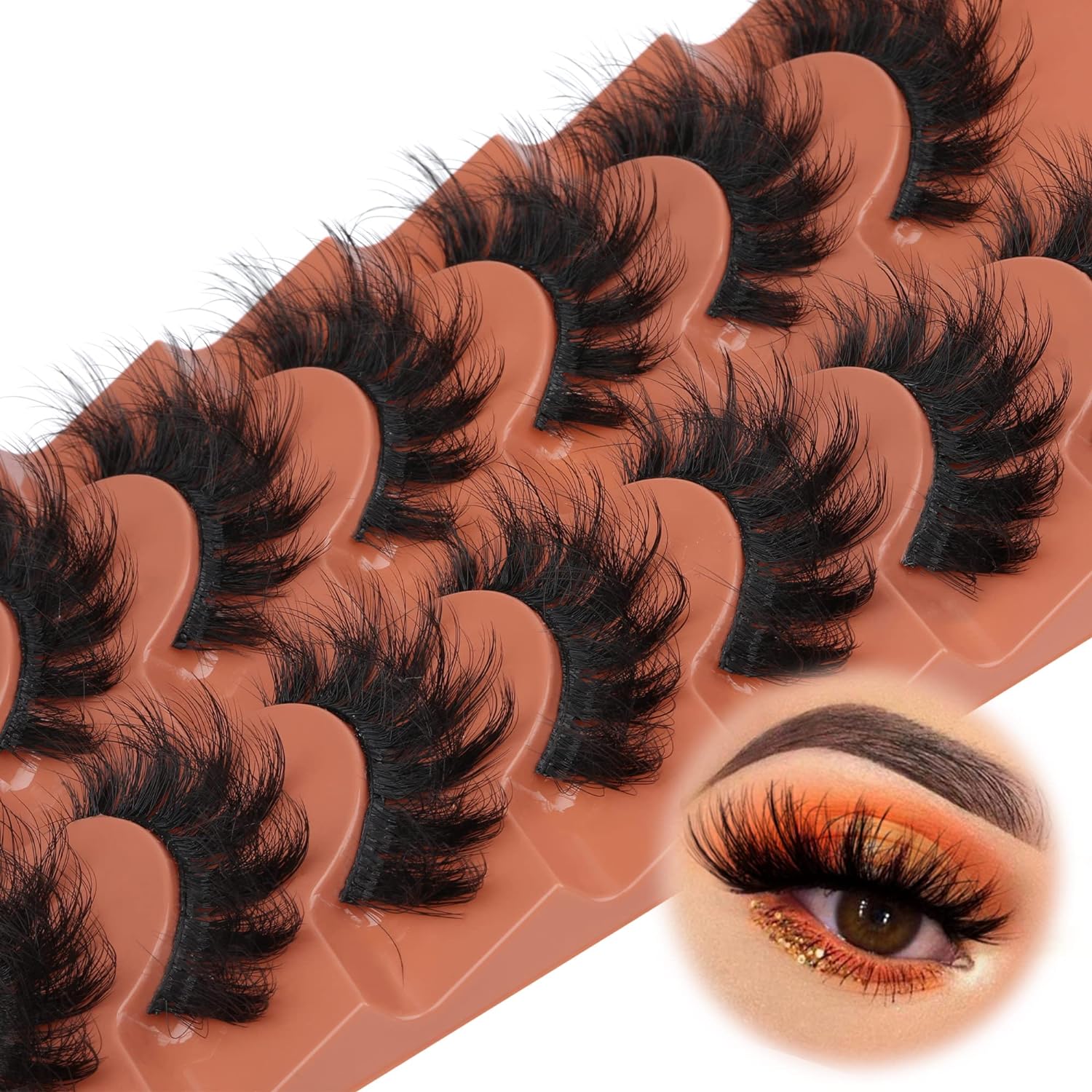 7 쌍 푹신한 속눈썹 8D 거짓 속눈썹 20mm 가짜  - Eyelash Extension Cat Eye 리뷰 및 가격