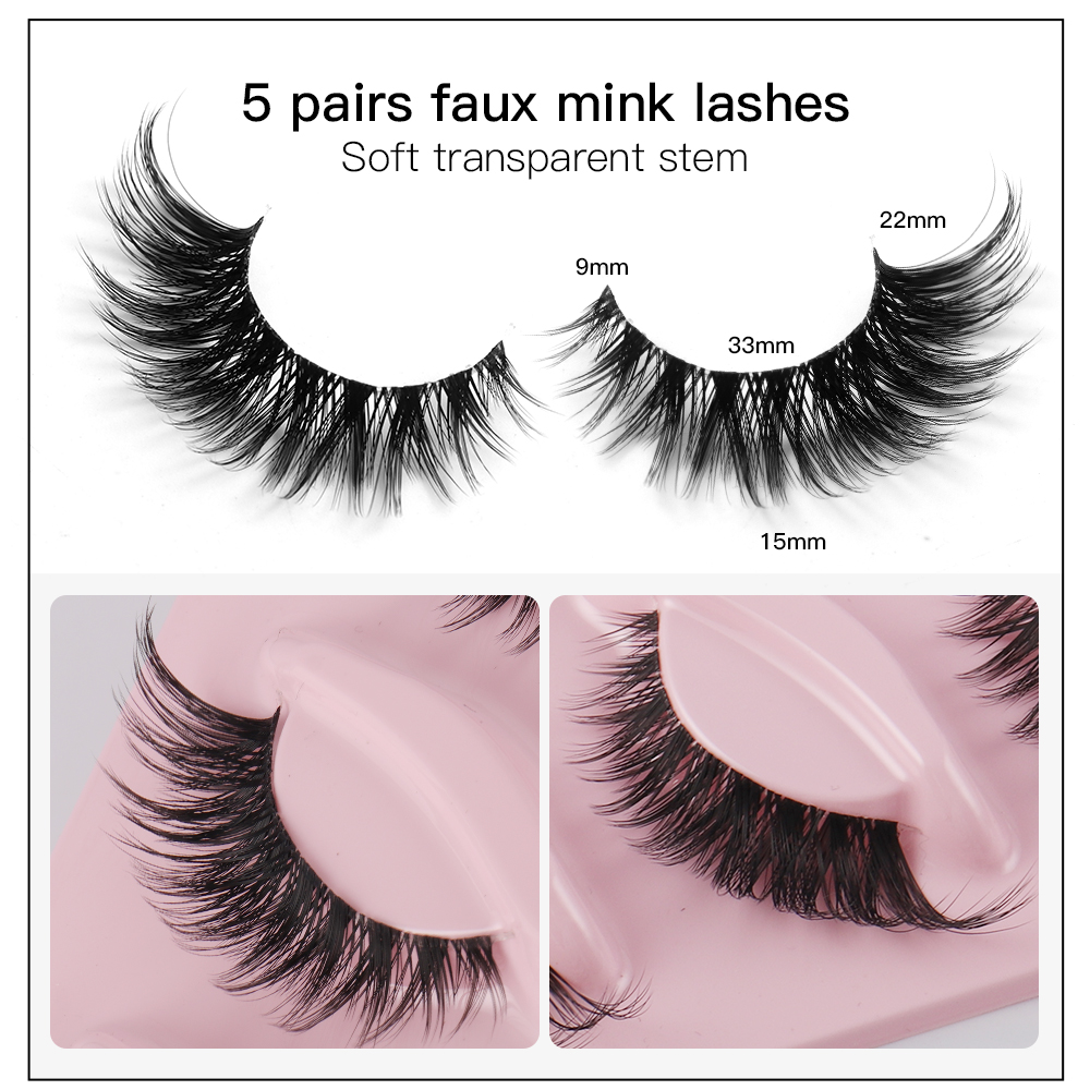 5 쌍 고양이 눈 속눈썹 가짜 밍크 속눈썹 자연 긴 만 - Eyelash Extension Cat Eye 리뷰 및 가격