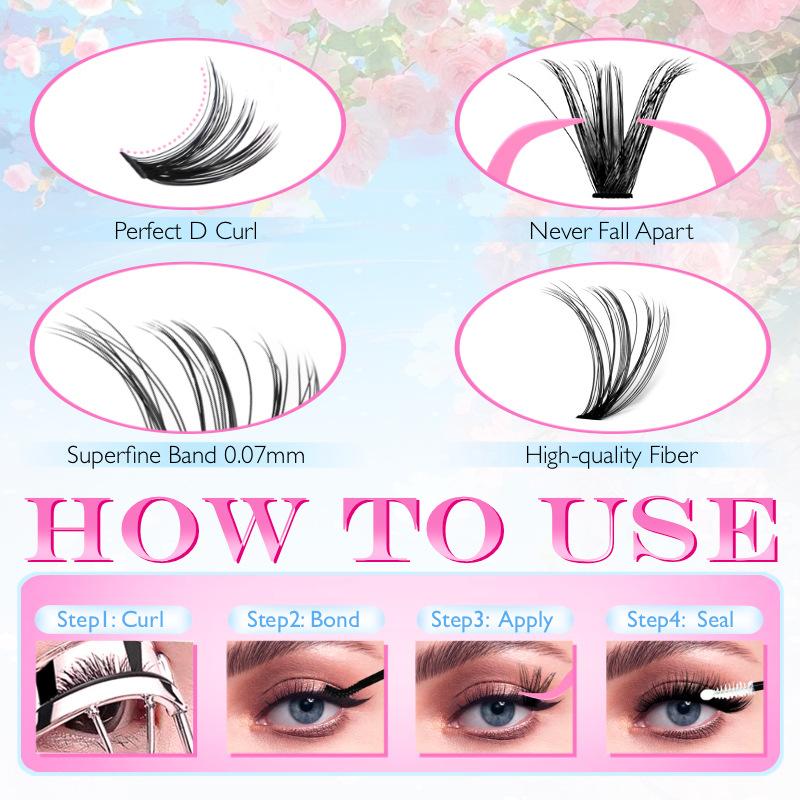 속눈썹 연장 키트 내추럴 컬러 위스피 클러스터 속눈썹  - Eyelash Extension Or Extensions 리뷰 및 가격